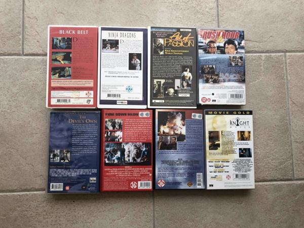 VHS actie misdaad thriller videobanden 8 stuks