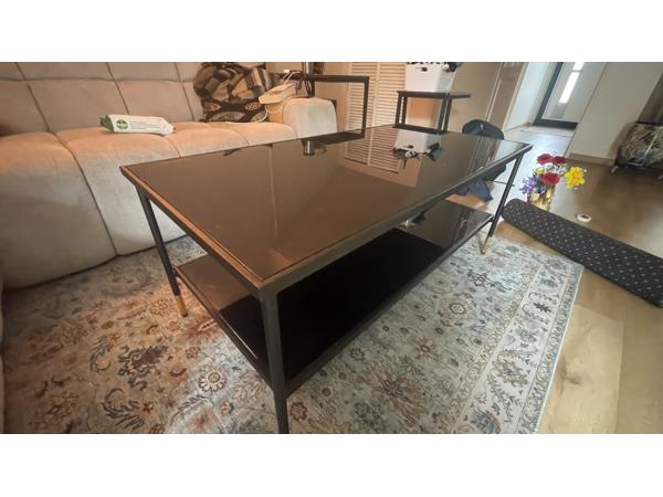 Coffee Table - Black - Glass and Metal