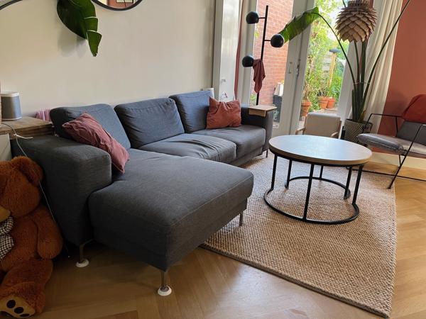 Montel bank grijs met chaise longue