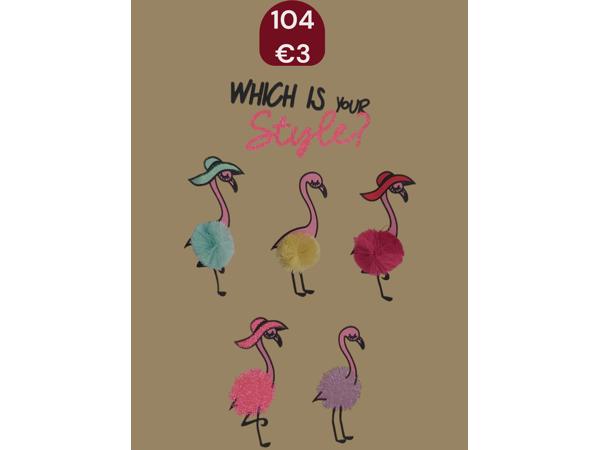 Glo-Story t-shirt flamingo's wit 104