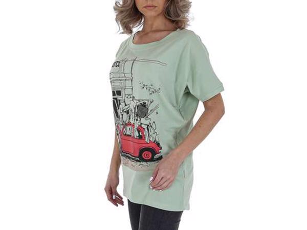 Glo-story one size t-shirt merci licht groen