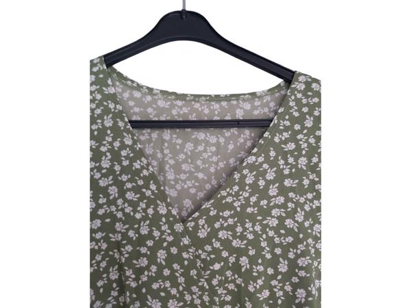 Effordram zomerjurk lang groen wit L