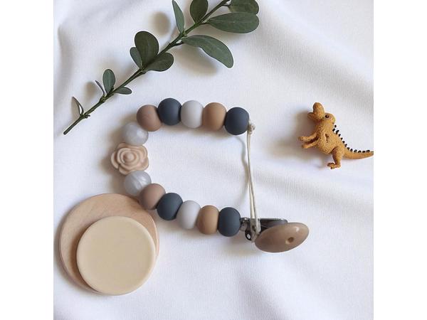 Speenkoord roos grijs beige wit parelmoer