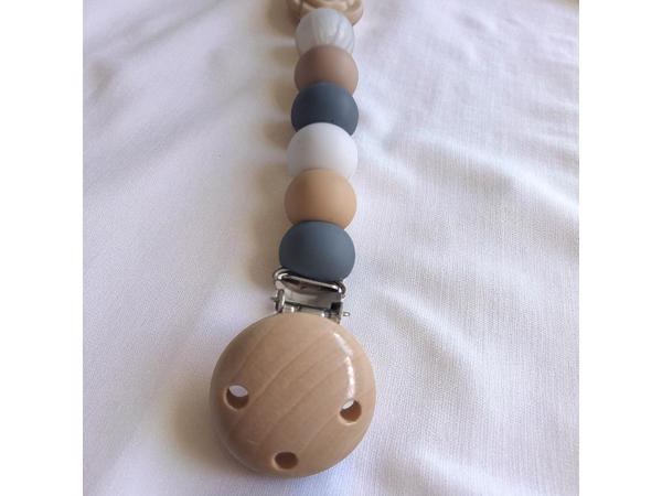 Speenkoord roos grijs beige wit parelmoer