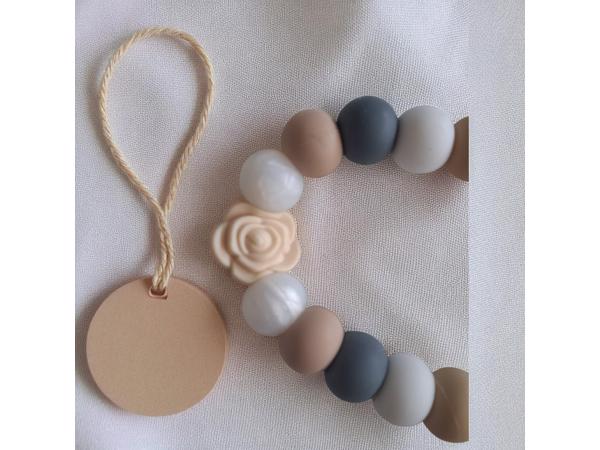 Speenkoord roos grijs beige wit parelmoer