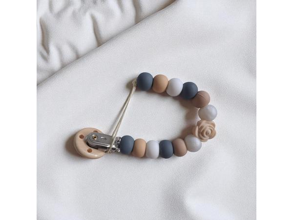 Speenkoord roos grijs beige wit parelmoer