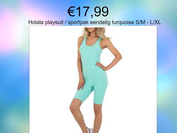 Holala playsuit / sportpak eendelig turquoise S/M - L/XL
