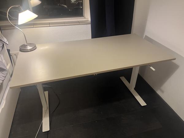 IKEA TROTTEN Bureau zit/sta, wit, 160x80 cm