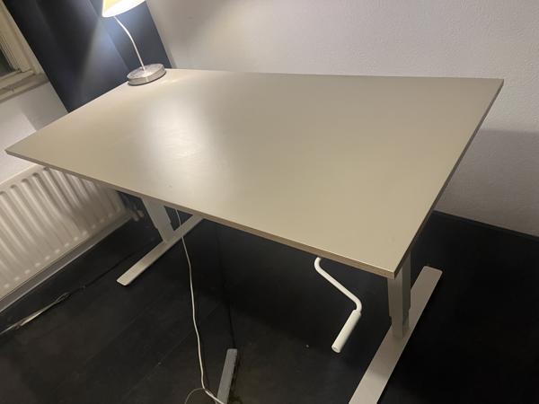 IKEA TROTTEN Bureau zit/sta, wit, 160x80 cm