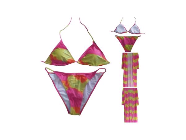 3 delig Bikini set roze geel XXL