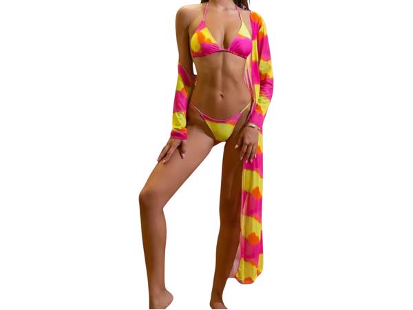 3 delig Bikini set roze geel XXL