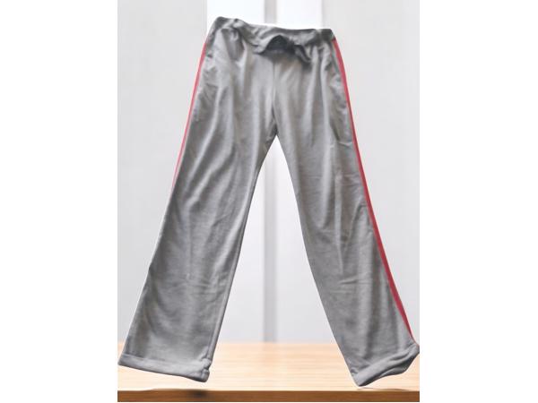 Broek grijs met rode zijstrepen L