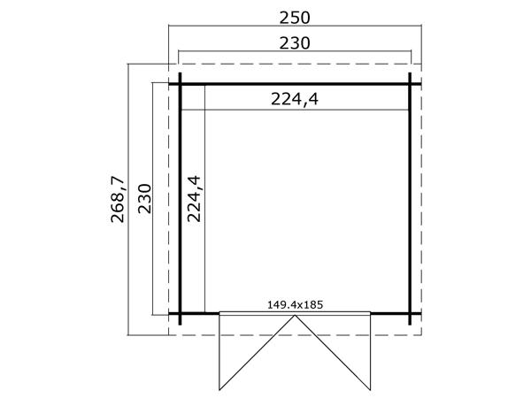 Blokhut Indi 230x230 Onbehandeld vuren