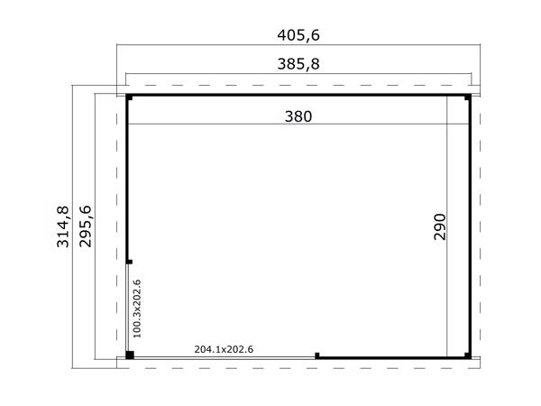 Blokhut Olivia 385x295 Onbehandeld vuren