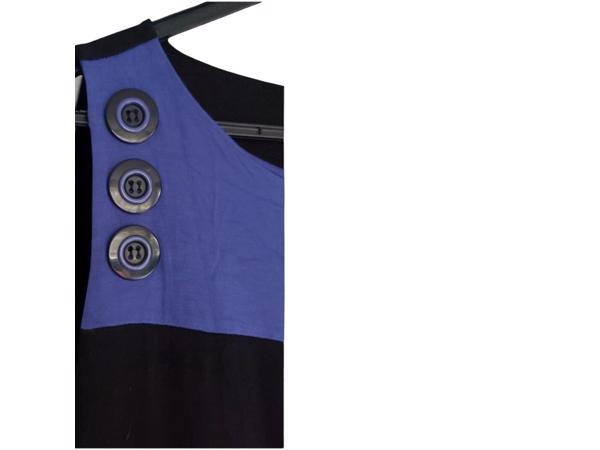 Stretchy jurk zwart paars S/M