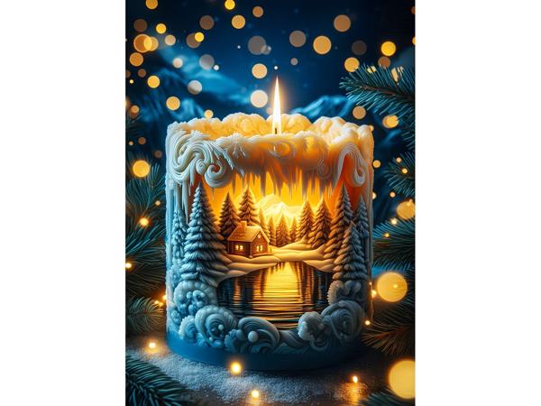 nr 70 Diamond Painting landschap kaars 50x40cm (vierkant)