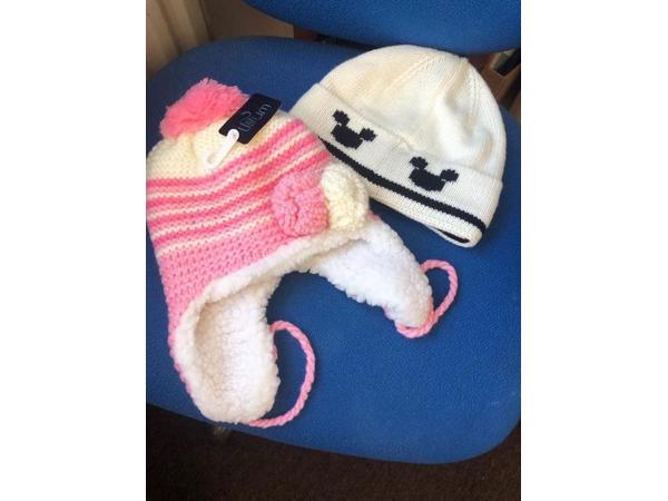 2 stuks nieuwe kinder baby mutsen