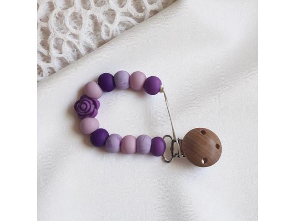 Speenkoord roosje paars lila
