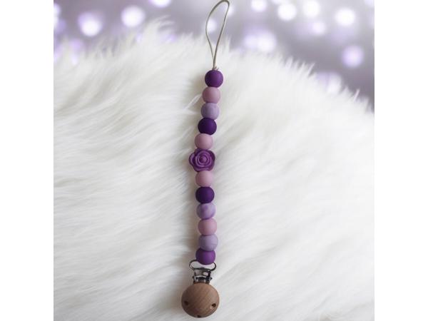Speenkoord roosje paars lila