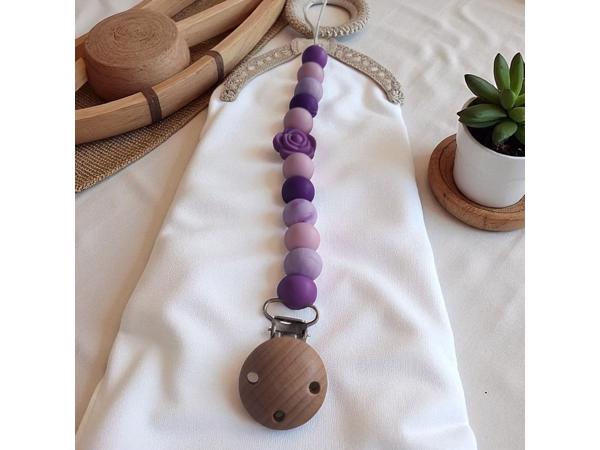 Speenkoord roosje paars lila
