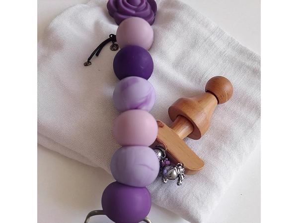 Speenkoord roosje paars lila