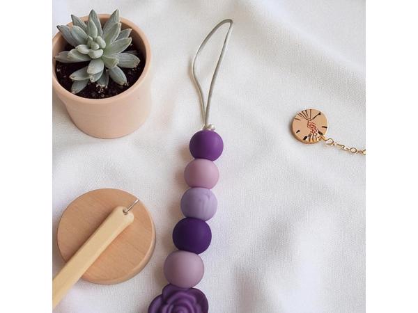 Speenkoord roosje paars lila