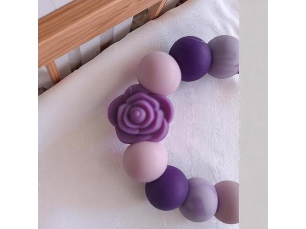 Speenkoord roosje paars lila