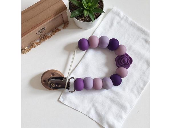 Speenkoord roosje paars lila