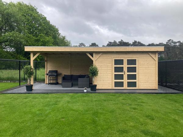 Vuren Topvision Bosuil, 300 x 300 en luifel 400 cm