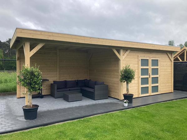 Vuren Topvision Bosuil, 300 x 300 en luifel 400 cm