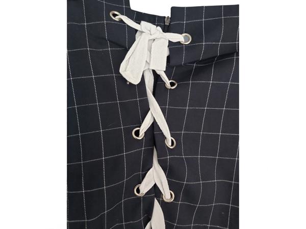 Rok geruit marineblauw met veters M