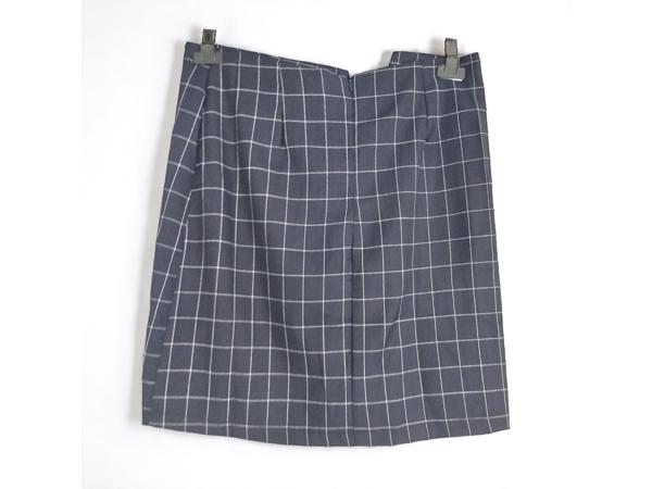 Rok geruit marineblauw met veters M