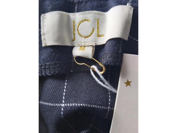 Rok geruit marineblauw met veters M