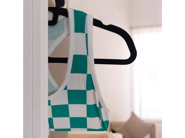 Playsuit groen wit geblokt S
