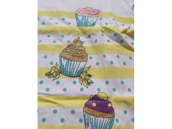 Glo-Story cupcakes t-shirt geel 122