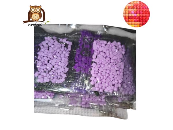 nr 11 Diamond Painting bloemen lila paars 50x40cm (vierkant)