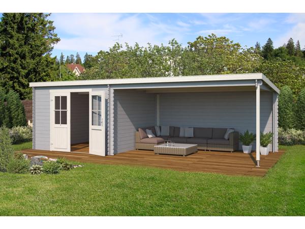 Blokhut met overkapping St. Louis 681x292 Onbehandeld vuren