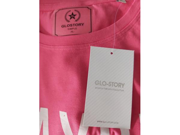 Glo-story t-shirt mayby met kwastjes donkerroze XL