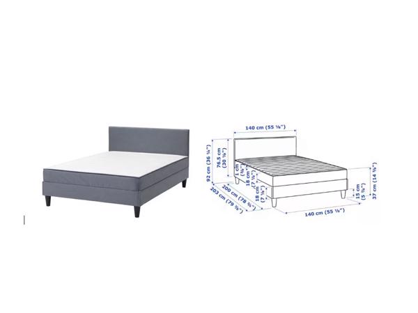 IKEA SÄBÖVIK bed 140x200 cm met matras + lattenbodem