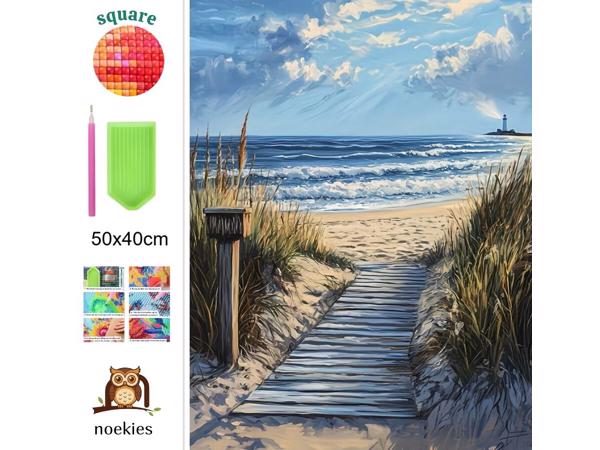 nr 27 Diamond painting strand 50x40cm (vierkant)