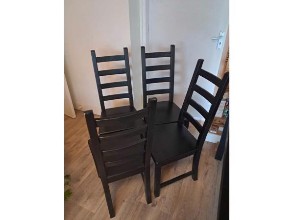 4x eet-tafel stoelen zwart