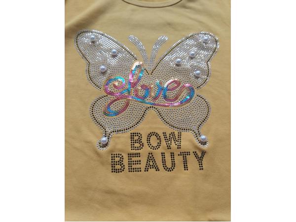 Seagull longsleeve t-shirt okergeel vlinder glitter 158/164
