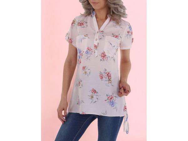 Metrofive bloemen tuniek shirt lichtroze S/36