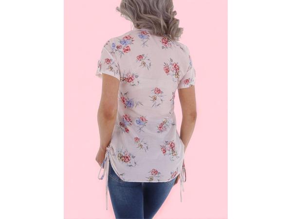 Metrofive bloemen tuniek shirt lichtroze S/36