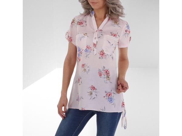 Metrofive bloemen tuniek shirt lichtroze S/36