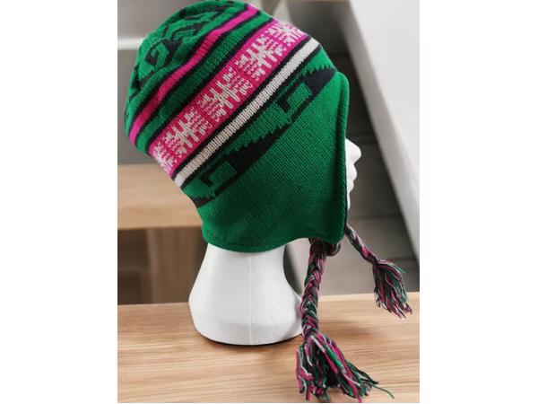 Kinder eskimo muts groen roze wit one size