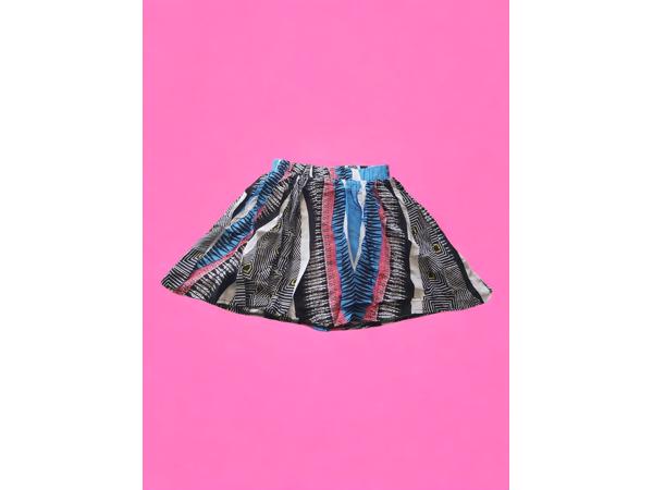 Metrofive zomer rok blauw roze S/M 36/38