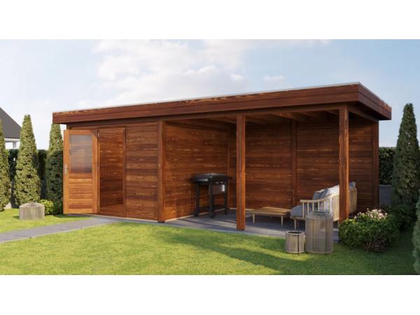 Tuinhuis met Overkapping Lelystad 300x300cm + 400cm