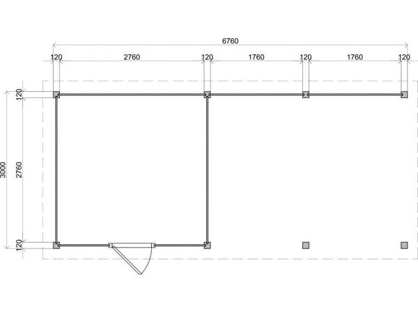 Tuinhuis met Overkapping Lelystad 300x300cm + 400cm