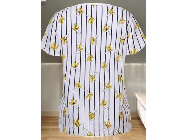 Glo-story strak getailleerd t-shirt wit banana strike S